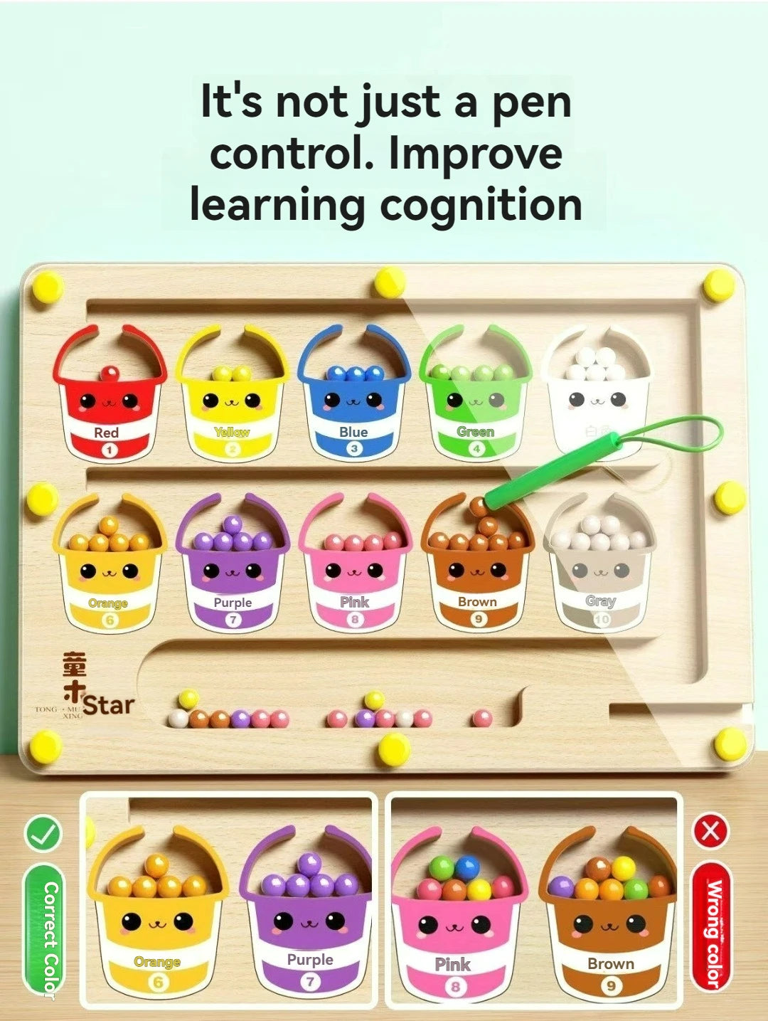 TinkerTots Montessori Magnetic Maze – 3 Smart Worlds of Hands-On Learning