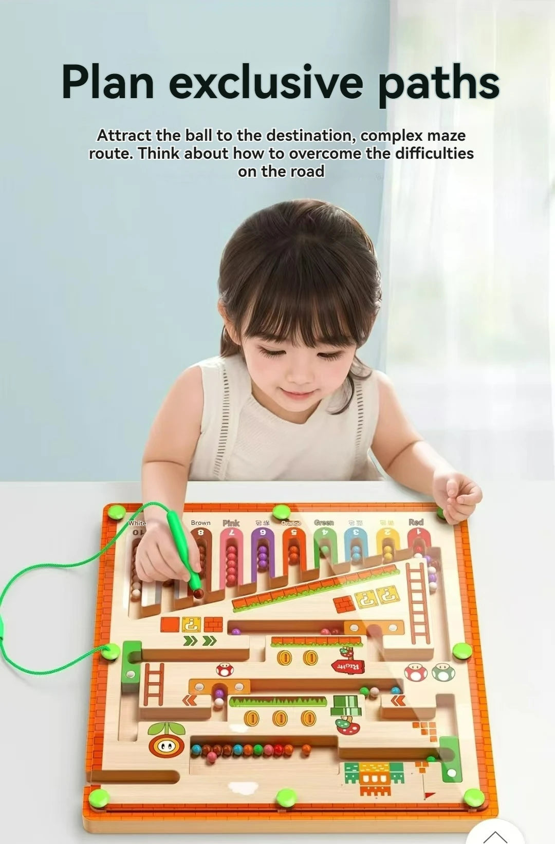 TinkerTots Montessori Magnetic Maze – 3 Smart Worlds of Hands-On Learning