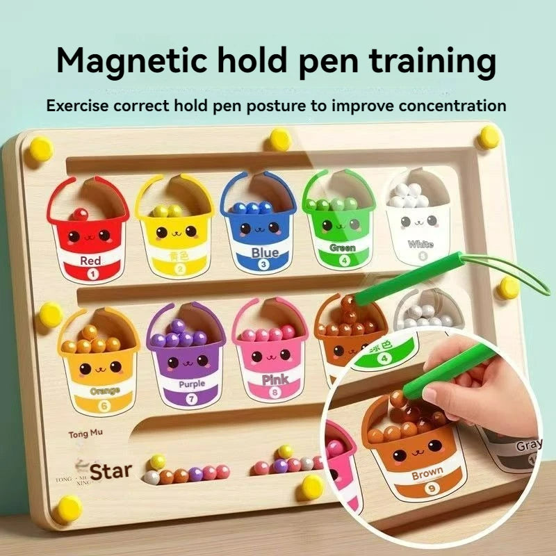 TinkerTots Montessori Magnetic Maze – 3 Smart Worlds of Hands-On Learning
