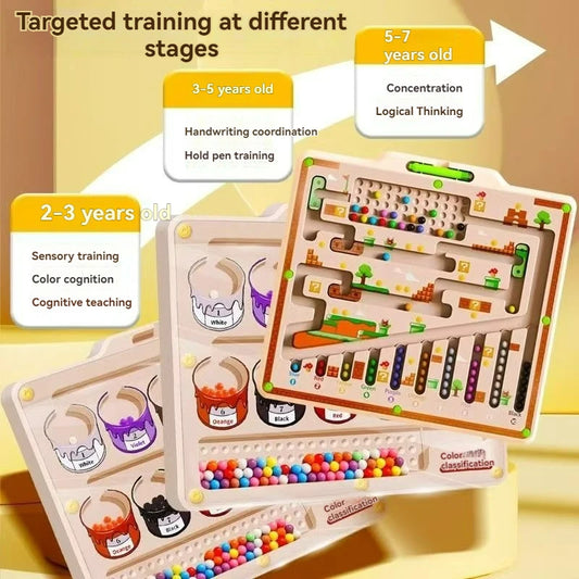 TinkerTots Montessori Magnetic Maze – 3 Smart Worlds of Hands-On Learning