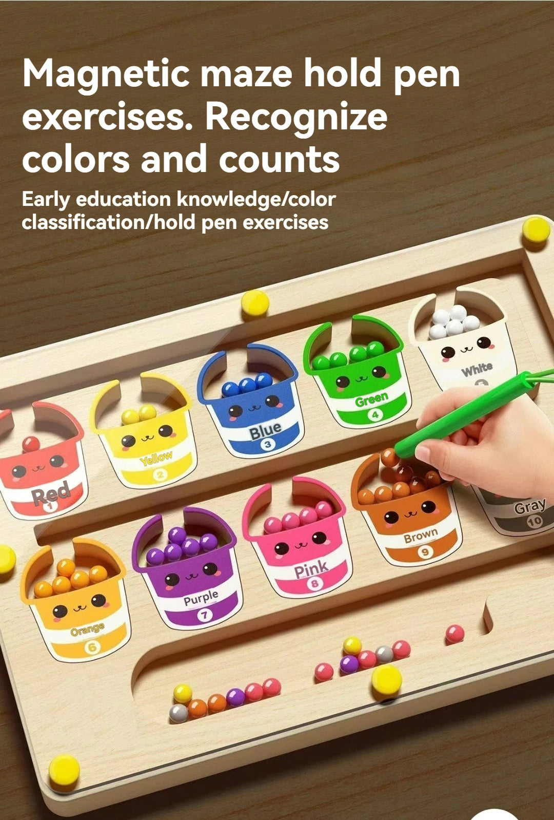 TinkerTots Montessori Magnetic Maze – 3 Smart Worlds of Hands-On Learning