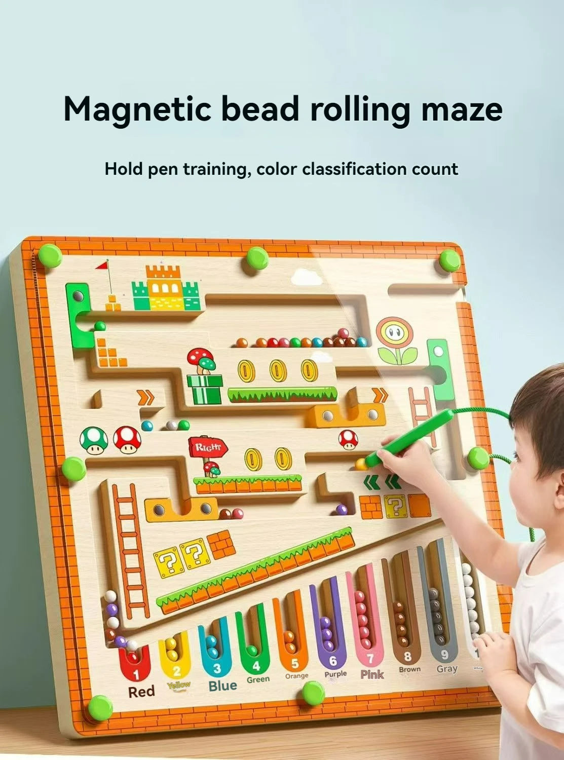 TinkerTots Montessori Magnetic Maze – 3 Smart Worlds of Hands-On Learning