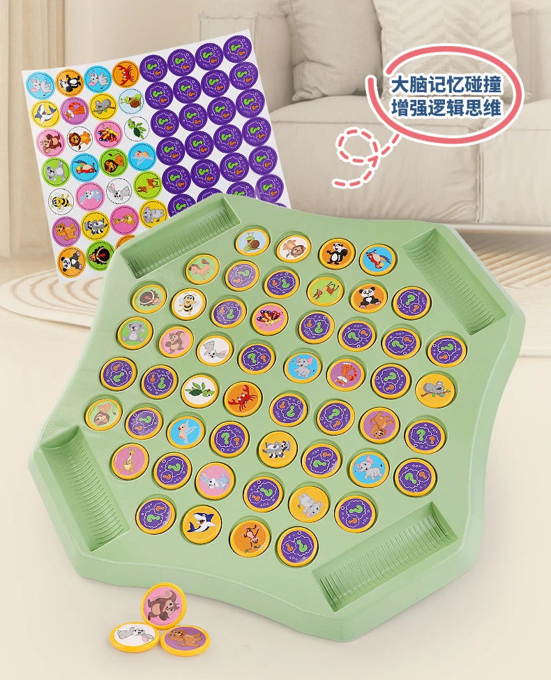 Animal Fruit Flip Chess Board Game Logical Thinking Cognitive Animal Memory Matching Chess Parent-child Interactive Game Toys