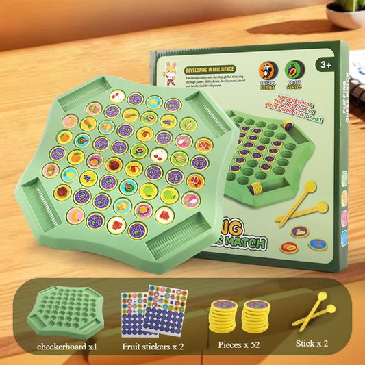 Animal Fruit Flip Chess Board Game Logical Thinking Cognitive Animal Memory Matching Chess Parent-child Interactive Game Toys